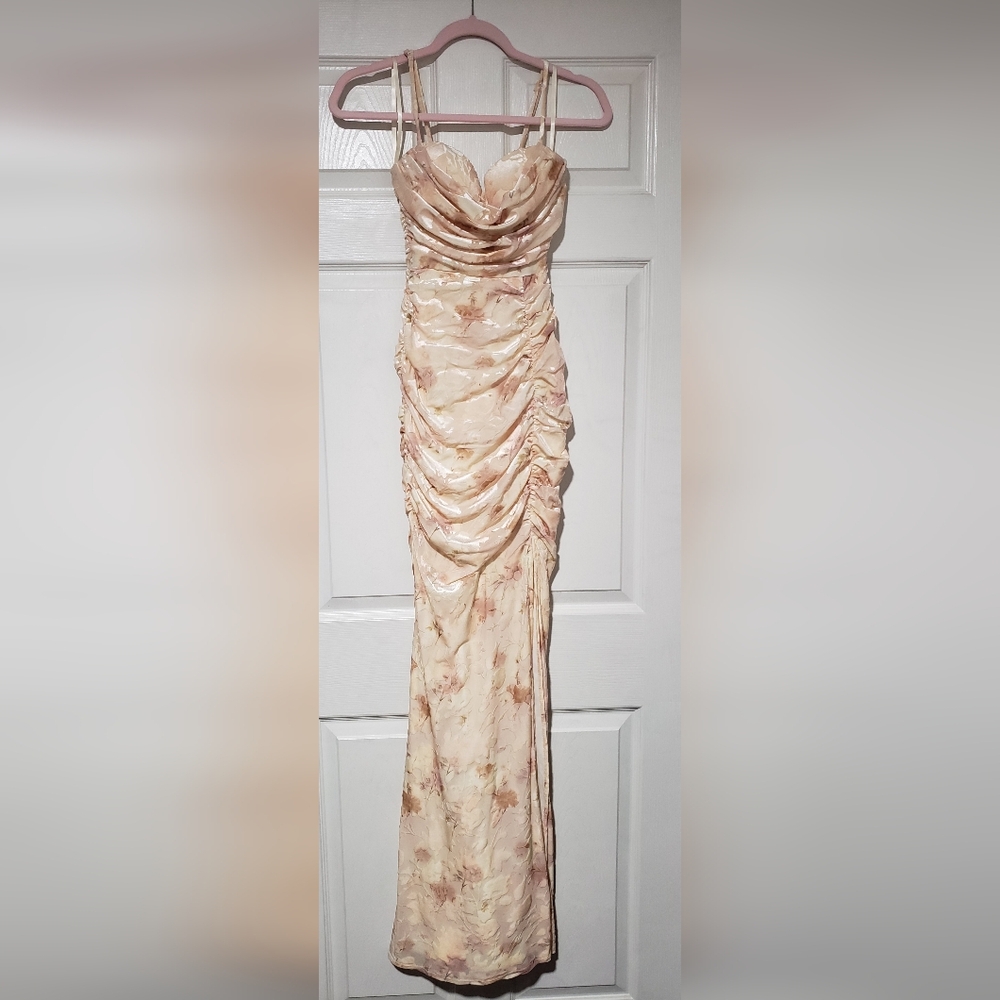 Windsor Jennifer Cowl Neck Bodycon Floral Velvet Floral Dress